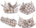 MCEAST 4 Pieces Small Pets Cage Accessories Hanging Hammock Sleeping Bag Tunnel and Bed Hideout Set Warm Sleep Nap Sack 