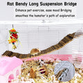 Rat Bendy Long Suspension Bridges 19.7 x 2.7 Inch Hamster Climbing Ladder Flexible Wooden Bridge for Dwarf Hamster Sugar
