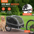 VEVOR Dog Bike Trailer, Supports up to 88 lbs, Pet Cart Bicycle Carrier, Easy Folding Frame with Quick Release Wheels, Universal Bicycle Coupler, Reflectors, Fl