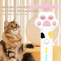 Orebog Cat Fetch Toy Launcher,Flying Disc Launcher Toy Rechargeable with 10 Flying Discs,Flying Cat Toy Disc Launcher for Kitten Dog Playing Interactive Hunting Tracking Toys for Outdoor Indoor,White