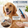 3-in-1 Pet Grooming Kit Rake Metal Comb & Bath Brush