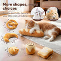 CiyvoLyeen Bread Catnip Toys, Cat Toy for Indoor Interactive Toys, Kitten Chew Bite Kick Toy Baguette Croissant Pretzel Toast Bun Cinnamon Roll Plush Catmint Pet Birthday Presents 6 Pack