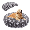 BALAPET Washable Dog Bed Covers Replacement Round Waterproof Bed Cover for Dog Soft Pet Bed Cover with Lovely Dog Paw Print and Double-Sided Usable Design,Cover Only(Dark Gray,45 * 45 * 11in)