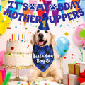 JOTFA Dog Birthday Party Supplies, Multi Sizes Dog Birthday Hat with Numbers Bandana Bow Tie It’s My Bday Mother Puppers Sign Banner for Large X-Large Dogs Pets (X-Large, Blue)