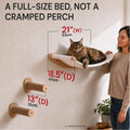 7 Ruby Road Alto Cat Wall Hammock Set — Wall Mounted Cat Shelves & Furniture with Climbing Steps for Large Cats, Holds 35 lbs, Indoor Climbing & Lounging, Replaceable Cushion