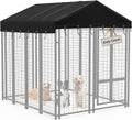 Outdoor Dog Kennel Cover 10'D x 10'W Black Dog Kennel Replacement Top Cover Waterproof Windproof Anti-UV Compatibe for M
