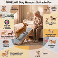 Foldable Dog Ramp,5 Level Adjustable Wooden Portable Pet Stairs for Smal Dog,Wide Portable Pet Ramp for Couch, Pet Ramps