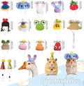 16Pcs Chicken Hats Adjustable Mini Hat, Hand Knitted Desk Goose Outfits kit