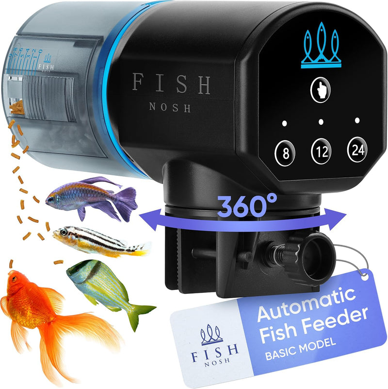 FISHNOSH Automatic Fish Feeder for Aquarium - New Generation 2026, Auto Food Dispenser with Timer for Small Tank, Big Aq