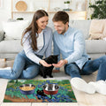 Black Cat Pet Feeding Mat, 12 x 20 Inch