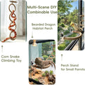 Reptile Climbing Rope Ladder with Strong Suction Cups Natural Hemp Vine Hammock & Window Bird Perch Swing for Corn Snake