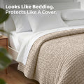 PAULATO BY GA.I.CO. Waterproof Blanket for Bed – Queen Absorbent Couch Cover – Machine Washable Stain-Proof Pad for Large Sofa – Pets Dogs & Cats Friendly Protector - Macadamia