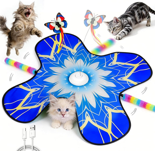 Interactive Cat Toy, Rechargeable Touch Automatic Hide and Seek Mat