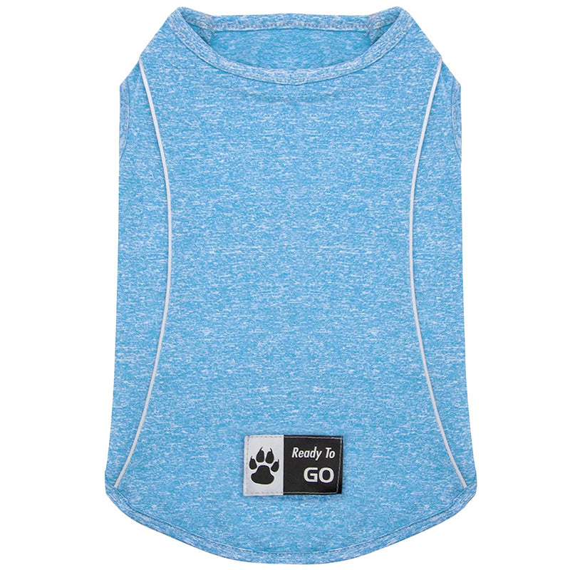 KYEESE Reflective Dog Shirt, Lightweight Sun Protection Dog T Shirts for Small Dogs Boy, Breathable Sleeveless Pet Tank Top High Visibility Summer Dogs Clothes for Night Walking Outdoor, Blue, M