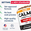 Advanced Calming Chews for Dogs - Hemp Chews and Melatonin - Anxiety Relief - Sleep Aid - Relaxing Treats - Stress Relief During Fireworks, Storms, Thunder, Barking - Made in USA - BBQ - 60ct