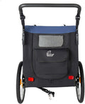 KEIKI Dog Bike Trailer with Built-in Leash, 2-in-1 Pet Stroller Cart Bicycle Carrier, Easy Folding Cart Frame with Front Caster & 20" Quick Release Air-Filled Wheels, Supports up to 110 lbs