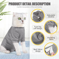 JOHNBOLIN Cat Surgery Recovery Suit - E-Collar Alternative Anti-Licking Spay/Neuter Bodysuit, Soft Pet Surgical Pajamas 
