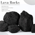 2.2-8.1 Inches Natural Black Lava Rock, 5 PCS Mixed Sizes Aquarium Rocks for Aquascaping, Terrariums, Reptile Tanks & Aq