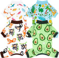 XPUDAC 4 Pack Dog Pajamas Soft Strechy Summer Doggie Clothes for Small Medium Dogs Boy Girl Dog Onesie Puppy Pjs Cat App