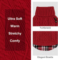 KYEESE Dog Sweater for Small Dogs Turtleneck Thick Knit Pullover