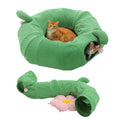 PAWZ Road Cactus Cat Donut Tunnel Collapsible Cat Tunnel Tube, Dia-38 inches with Flower Soft Mat for Indoor Cats and Rabbits