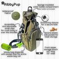 RibbyPup Waterproof Dog Walking Bag With Universal Water Bottle Holder, Built-In Poop Bag Dispenser, Unisex Cross Body T