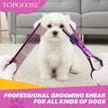TOPGOOSE 7.5" Dog Grooming Scissor - Professional Thinning Shear with 37 Teeth Japanese Stainless Steel Blender Scissors for Dogs, Cats and Other Pets (Thinning, Purple)
