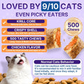 Taurine for Cats Vitamins Treats, 18 in 1 Cat Multivitamins Treats 500 Crunchy & Krill Chews Cat Vitamins with Taurine Supplements for Heart Vision Immune Digestion Skin & Coat Support for All Ages