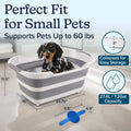 PETMAKER 7.2 Gal/27.4L Collapsible Dog Bathtub for Small Pets (Gray)
