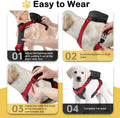 Adjustable Dog Backpack Harness with Reflective Leash, Backpack for Small Dogs, Built in Poop Bag Dispenser, Detachable 