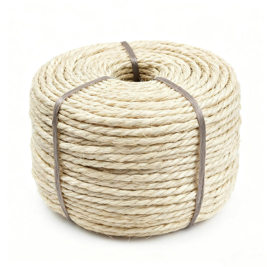 HTJZWG 164Ft Sisal Rope for Cat Tree & Scratching Post Replacement, Scratcher Rope to Refresh Cat Furniture, Durable Cat Scratching Rope