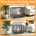 Homey Pet 37" Heavy Duty Stackable Dog Crate with Wheels for Medium Dogs