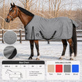 Horse Blanket 600D Ripstop Winter Turnout Blanket, 250 GSM Polyfill, 100% Waterproof & Breathable, Cold Weather Horse Bl