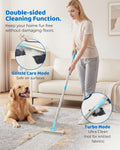 Carpet Rake for Pet Hair Removal - 54''Adjustable Long Handle Carpet Rake, 3 in 1 Reusable Silicone Carpet Broom with 2 Lint Scrapers, Pet Hair Remover Broom for Rugs, Mats, Couch, Car Interiors