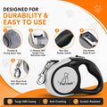 Dual Retractable Dog Leash – 16 FT Tangle-Free Leash for 2 Dogs, Detachable for Single Use, One-Button Brake & Lock, Up 