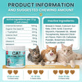Cat Calming Treats, 140 Soft Chews to Relieve Anxiety, Stress & Prevent Bites, Perfect for Travel & Vet Visits, Aid Slee