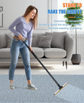 Carpet Rake for Pet Hair Removal, Reusable Dog Hair Remover with 47" Handle, Pet Hair Removal Tool with Innovative Metal