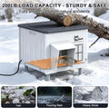 Indestructible Heated Cat House for Outside, 100% Waterproof & Weatherproof Outdoor Heated Cat House with Escape Door fo