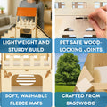 OtterPets Extra Large Bunny Hideout, Wooden Rabbit Castle with Fleece Mats