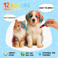 12 Pack Dog Hair Color Dye Temporary Non-toxic Vibrant Colors Washable Pet Safe Paint for Dog Cat Animals