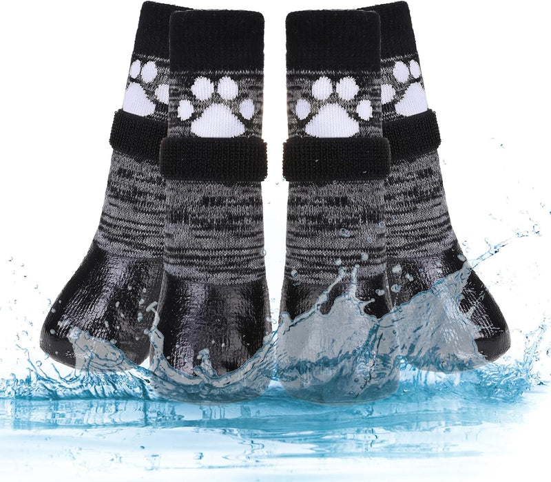 Dog Socks Anti Slip with Straps Traction Control Waterproof Paw Protector, L by KOOLTAIL