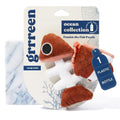 GRRREEN Cat Toys | Plush Fish Puzzle Stuffed Animal for Cats | Eco Friendly Interactive Cat Toys for Indoor Cats
