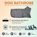 Dog Bathrobe Super Absorbent Pet Drying Towel Robe with Adjustable Strap