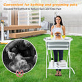 BWOGUE 2 in 1 Portable Dog Bath Tub Elevated Collapsible Dog Bathtub Washing Station with Drainage Hole for Bathing, Shower and Grooming, Pet Tub for Puppy Small Medium Dogs Indoor and Outdoor