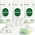 FEMEKE Unscented Dog Wipes & Cat Wipes (4x50 Packs) | Hypoallergenic, pH Balanced for Paws, Body, Eyes & Ears Grooming |All-Natural Plant Fiber Wipes with Aloe & Vitamin E | Pearl Texture