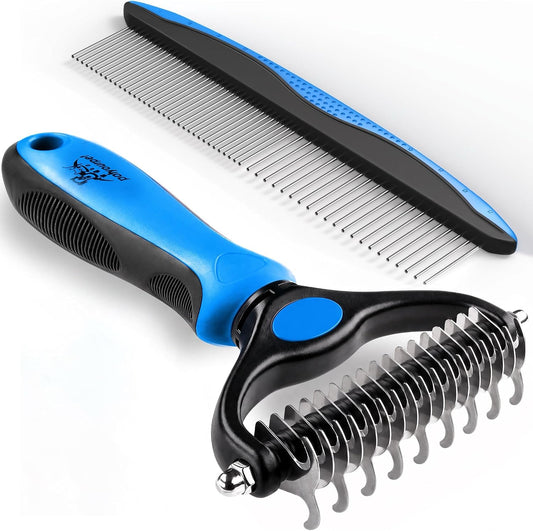 Pat Your Pet Deshedding Dog Brush For Shedding – Cat Brushes For Indoor Cats, Double-Sided Cat Brush Deshedding & Grooming Tool For Long Haired And Short Haired Dogs, Skin-Friendly