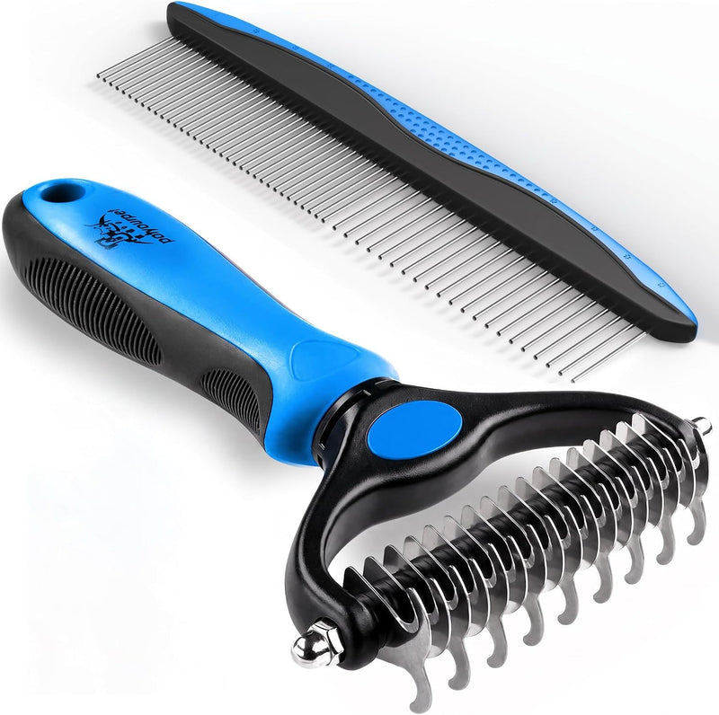 Pat Your Pet Deshedding Dog Brush For Shedding – Cat Brushes For Indoor Cats, Double-Sided Cat Brush Deshedding & Grooming Tool For Long Haired And Short Haired Dogs, Skin-Friendly