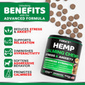 Hemp Calming Chews for Dogs - 240 Treats - Advanced Dog Calming Chews - Anxiety Relief Supplement Treats with Melatonin - Sleep Aid for Separation, Barking, Stress, Hip and Joint Support Made in USA