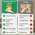 OtterPets Extra Large Bunny Hideout, Wooden Rabbit Castle with Fleece Mats