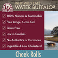 Wild Eats Water Buffalo Retriever Style Cheek Roll Dog Chews - 5 Pack (Long Lasting Chews, Treats, Bones for Aggressive Chewers & Large Dogs) Great Substitute Pig Ears Dogs